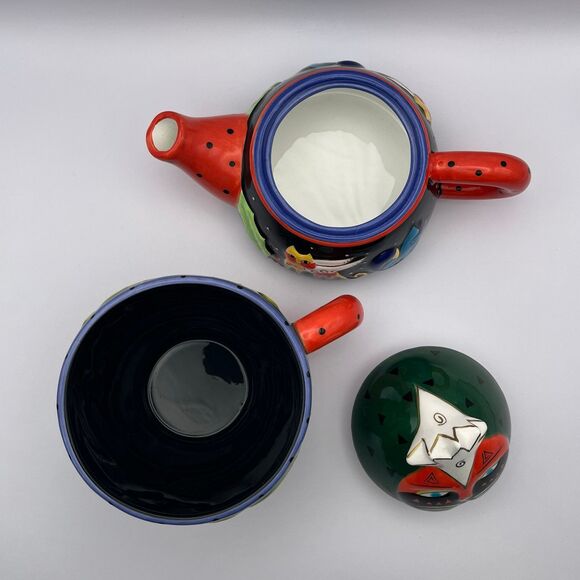 Laurel Burch Whimsical Cat Angel Teapot and Cup Tea for 1 - Picture 5 of 10